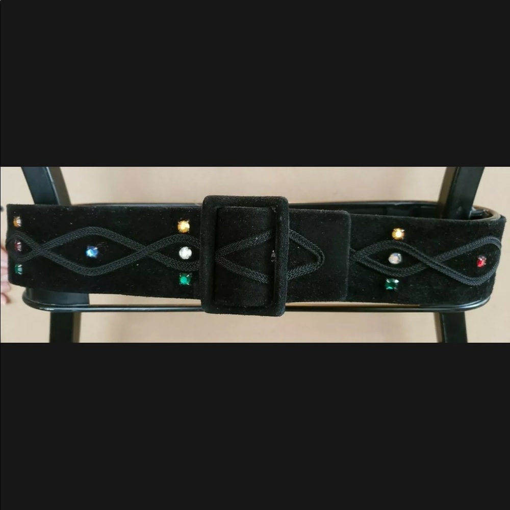 Vintage Suede Jewel YSL belt